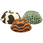 Fox Run Animal Print II Paper Baking Cups, 3" Dia. x 1-1/8" High, Total 75 Pieces