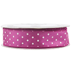Fuchsia with White Dots Wired Ribbon, 1-1/2" Wide, 50 Yards