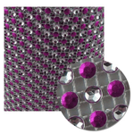 Fuschia and Silver Diamond Rhinestone Ribbon Wraps, 4.5