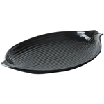 G. E. T. Melamine Leaf Plate, 10.5," Black Elegance Series - Case of 24