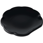 G. E. T. Melamine Plate, Scallop Shape, Black Elegance Series, 8" x 8.5" - Case of 12