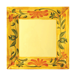 G. E. T. Melamine Plate, Square, Venetian Pattern