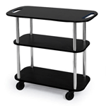 Geneva 3610405 Service Cart With Handle Holes, Rectangular - Black Laminate Finish