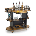 Geneva 3721008 Liquor Cart - Ebony Wood Laminate Finish