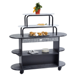 Geneva 3721804 Deluxe Pastry & Dessert Cart - Red Maple Laminate Finish