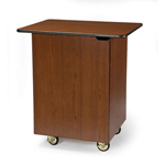 Geneva 6610511 Compact Enclosed Service Cart - 1 Hinged Door, 1 Fixed Shelf - Mahogany Laminate Finish