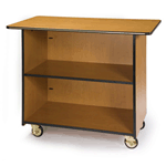 Geneva 6710011 Enclosed Service Cart - 1 Fixed Shelf - Mahogany Laminate Finish