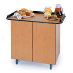 Geneva 6710510 Enclosed Service Cart - 2 Hinged Doors, 1 Fixed Shelf - Amber Maple Laminate Finish