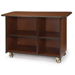 Geneva 6810002 Large Enclosed Service Cart - 1 Right and 1 Left Adjustable Shelves - Victorian Cherry Laminate Finish