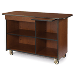 Geneva 6811507 Enclosed Service Cart w/ Drawer and Pull-Out Shelf - Pewter Brush Laminate Finish