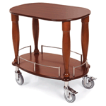 Geneva 70030 Bordeaux Gueridon Serving Cart - Oval Shaped Top, 1 Shelf