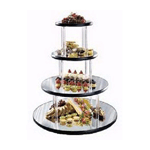 Geneva Tiered Display Mirror Tray - Round