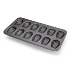 Gobel Madeleine Pan 12 Cavities-NONSTICK-Each cavity: 3-1/4"X2". Overall size of pan: 15-1/2"X9"