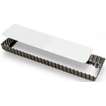 Gobel Rectangular Fluted Tart Mold 13-3/4" x 4-3/8" x 1" H with Removable Bottom