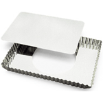 Gobel Rectangular Fluted Tart Mold 8" x 11-1/4" x 1" Deep with Loose Removable Bottom