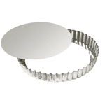 Gobel Round Fluted Tart Pan with Loose Removable Bottom 1" Deep, 5-1/2" Diameter