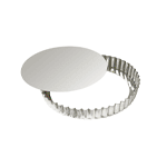 Gobel Round Fluted Tart Pan with Loose Removable Bottom 1" Deep, 9-1/2" Diameter