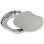 Gobel Tinplate Apple Fluted Tart Mold with Loose Removable Bottom, 240 mm Long