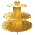 Gold Foil Covered 3-Tier Cupcake Stand