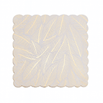Gold Leaf Print Square Scalloped Cake Board, 10" x 10" - Pack of 5