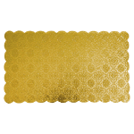 Gold Scalloped Log Cake Board (thick), 6.5" x 11.25" - Case of 50