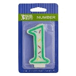 Green Sprinkle 'Number One' Candle, 2.9