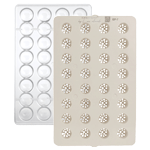 Greyas EasyPaint Chocolate Mold & Dots Stencil Kit by Luis Amado, 32 Cavities
