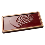 Greyas Polycarbonate Chocolate Mold, Melting Heart Bar by Luis Amado, 3 Cavities