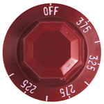 Grindmaster-Cecilware OEM # M120A / M120F, 2" Red Fryer Thermostat Knob (Off, 225-375)