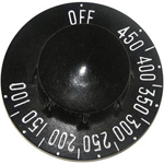 Groen OEM # 128525, Black Braising Pan Thermostat Knob (Off, 100-450)