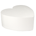 Heart Cake Dummy, Polystyrene, 12" diameter x 4" high