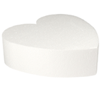 Heart Polystyrene Cake Dummy, 10" x 3" High