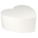 Heart Polystyrene Cake Dummy, 7" x 4" High