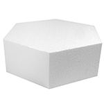 Hexagon Cake Dummy, Polystyrene, 4 Inch High