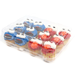 Hinged Clear Plastic Container for 12 Muffins, Pack of 5