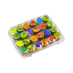 Hinged Clear Plastic Container for 24 Mini Cupcakes, Pack of 5