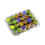 Hinged Clear Plastic Container for 24 Mini Cupcakes, Case of 110