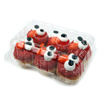 Hinged Clear Plastic Container for 6 Muffins, Pack of 5