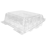 Hinged Clear Plastic Mini Cupcake Container with 12 Cavities - Pack of 5