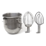 Hobart Bowl 12Qt For HL120/HL200 Legacy Mixer, Includes 12Qt HL12B Paddle Beater & DWHIP-HL12 Wire Whip, Used Excellent Condition