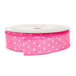 Hot Pink with White Dots Ribbon, 1-1/2" Wide, 50 Yards