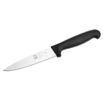 Icel 241300112 4-1/2" Straight Edge Stainless Steel Utility Knife, Black Plastic Handle