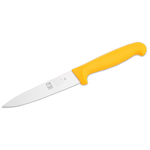 Icel 243300112 4-1/2" Straight Edge Stainless Steel Utility Knife, Yellow Plastic Handle