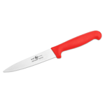 Icel 244306112 4-1/2" Serrated Edge Stainless Steel Utility Knife, Red Plastic Handle