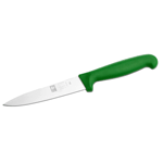 Icel 245300112 4-1/2" Straight Edge Stainless Steel Utility Knife, Green Plastic Handle