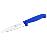 Icel 246300112 4-1/2" Straight Edge Stainless Steel Utility Knife, Blue Plastic Handle