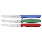 Icel Color Coded Serrated Steak Knife Set, 4" Blade - Set of 3
