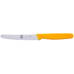Icel Steak Knife, 4-1/4" Wavy-Edge Blade, Yellow Plastic Handle