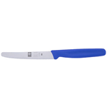 Icel Steak Knife, 4-1/4" Wavy-Edge Blade, Blue Plastic Handle