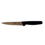 Icel Utility Knife, Wavy Edge, 5-1/2" Blade, Black Plastic Handle